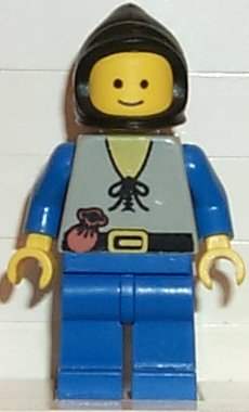 LEGO Minifigure-Peasant - Blue Legs, Black Hood-Castle-CAS090-Creative Brick Builders